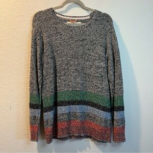 Women’s Koto gray striped long sleeve pullover sweater size L/XL